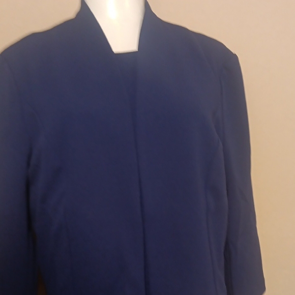 NWT! London Times Navy Polished Hem Sheath Dress with Jacket - Picture 5 of 12